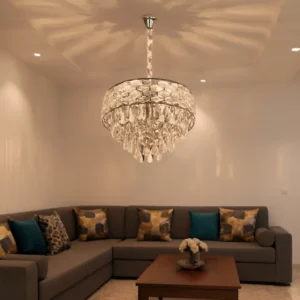 نجفة معلقة مودرن فضية لمصابيح E14 ×5