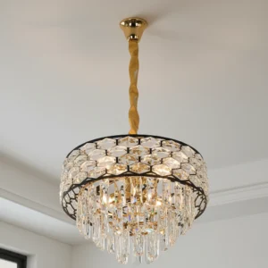 مصباح معلق مودرن بالأسود والذهبي E14 ×5