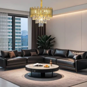 نجفة مودرن ذهبية بقاعدة E14، 5 لمبات، قطر 40 سم