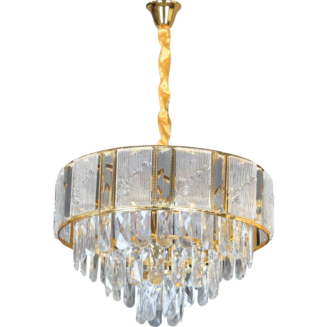 ثريا مودرن ذهبية بمقابس E14 ×5