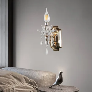 أبليك جداري مودرن بلون ذهبي وفضي لمقبس E14 (لمبة واحدة)
