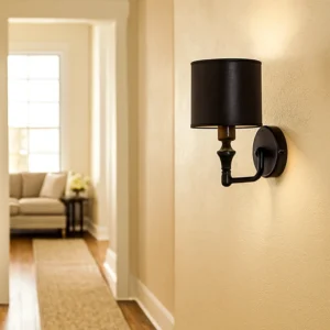 إضاءة حائط عصرية سوداء بمقبس E14 لمبة واحدة