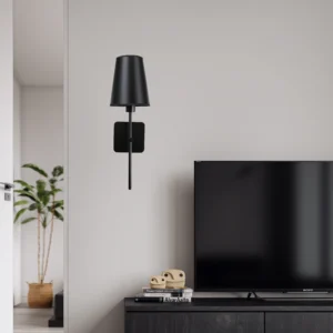 أبليك حائط مودرن أسود لمبة واحدة E14