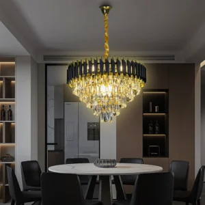 نجف أسود وذهبي بمقبس E14 — 60 سم