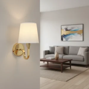 أبليك حائط مودرن ذهبي بمصباح E14 واحد