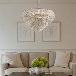 نجف معلق مودرن فضي لتسع لمبات E14