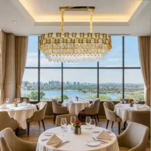 نجف مودرن ذهبي بعشرة قواعد E14، مقاس 800×300 مم