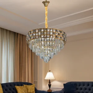 نجف مودرن ذهبي بمقبس E14 (9 لمبات) — قطر 600 ملم