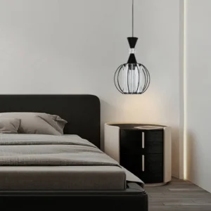 Modern black pendant lamp, E27 bulb x1