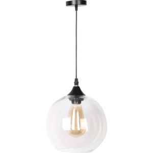مصباح معلق مودرن أسود بشاشة شفافه (حامل لمبة E27 ×1)