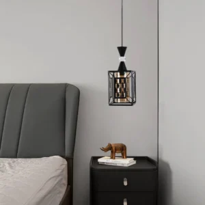 Modern black pendant lamp holder for E27 socket (1 bulb)