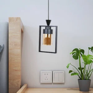 مصباح معلق مودرن أسود لمبة E27 (1 قطعة)