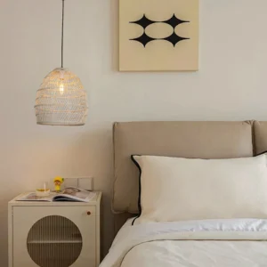 تعليقة إضاءة مفردة E27 (لمبة ×1) — لون قش