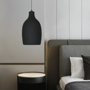 Modern black pendant lamp with E27 socket (1 bulb) 26 cm diameter