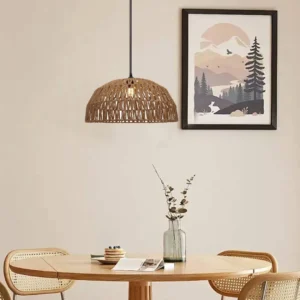 مصباح معلق من الخيزران (E27 × 1) — قطر 350 ملم