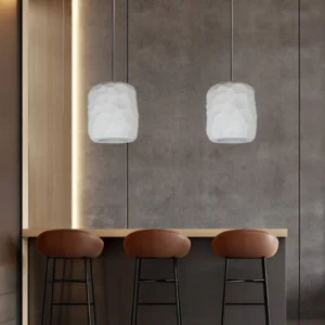 Modern single pendant chandelier, gray, with E27 socket (1 bulb)