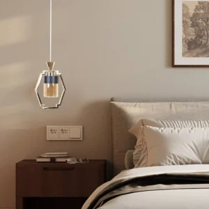 Modern gold pendant lamp, E27 bulb (1 piece)