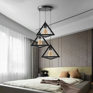 Modern black triple pendant for E27 bulbs