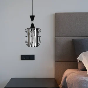 Modern black pendant chandelier for E27 socket (one bulb)