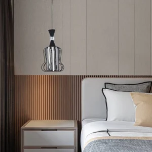 Modern black wall sconce with one bulb and E27 socket