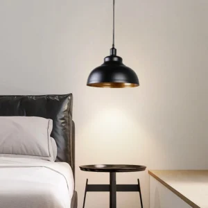 مصباح معلق مودرن أسود وذهبي بمقبس E27 (لمبة واحدة)