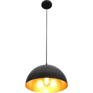 Modern black and gold wall sconce with one E27 bulb
