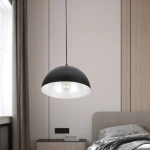 Modern black and white pendant chandelier, single E27 bulb