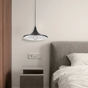 Modern black and white pendant lamp (E27 base - one bulb)