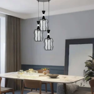 ثريا معلقة مودرن سوداء بثلاث لمبات E27