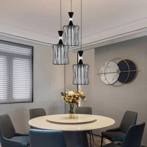 Modern black three-hole hanger E27