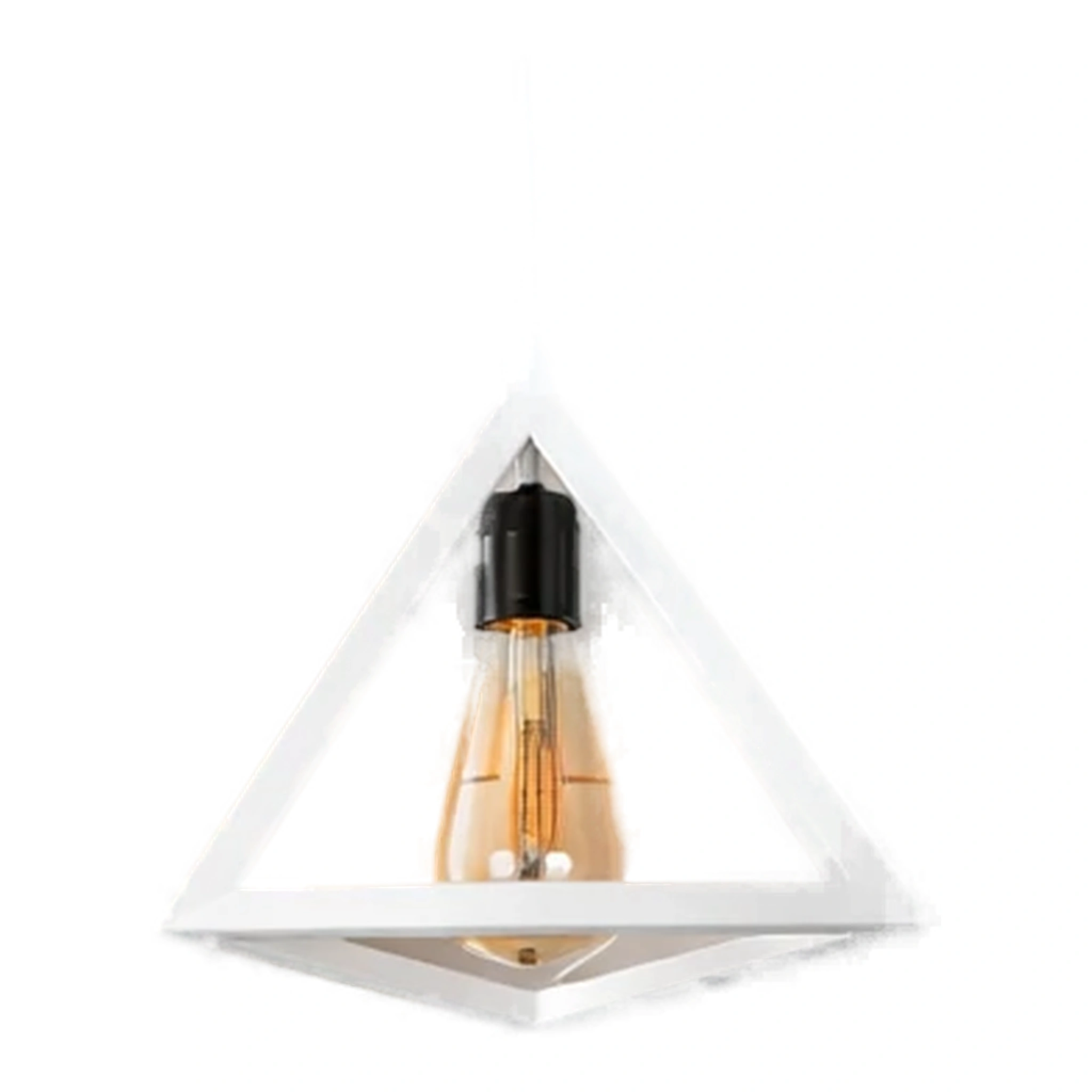 Single white pendant with E27 socket (one bulb)