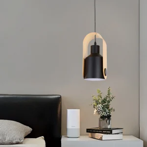 Modern black and white pendant lamp with an E27 socket for one bulb