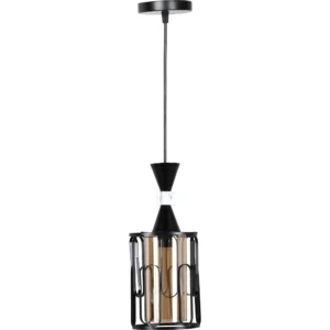 Modern black pendant lamp with E27 socket (one bulb)