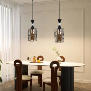 مصباح سقفي معلق مودرن أسود - مقبس E27 (لمبة واحدة)