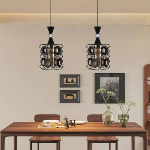 معلّق مودرن أسود بقاعدة E27 (لمبة واحدة)