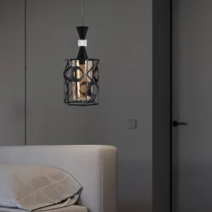 مصباح معلق مودرن أسود بمقبس E27 (لمبة واحدة)