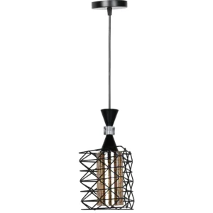 Modern black pendant light, single bulb, E27 socket