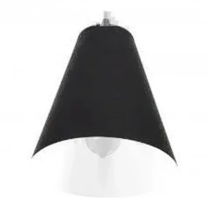 Modern black and white pendant light with E27 socket (one bulb) — 14 cm diameter