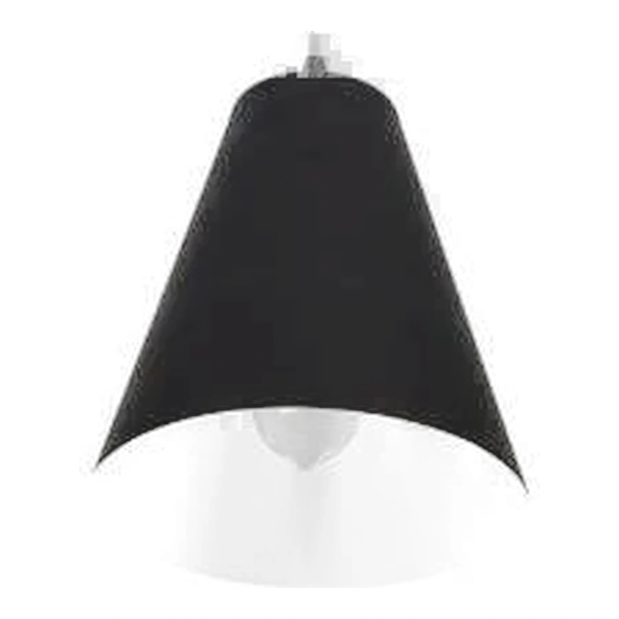 Modern black and white pendant light with E27 socket (one bulb) — 14 cm diameter