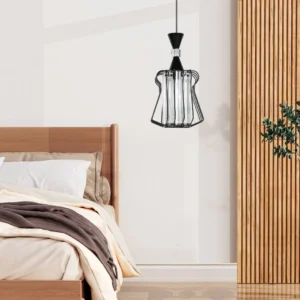Modern black pendant lamp - E27 bulb base (one bulb)