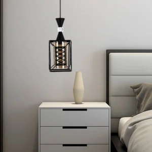 مصباح معلق مودرن أسود لمبة واحدة (مقبس E27)