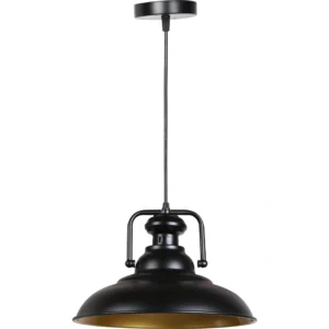 مصباح معلق مودرن أسود وذهبي بمقبس E27 (لمبة واحدة)