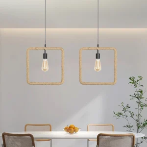 حامل تعليق بحبل مربع لمبة بمقبس E27