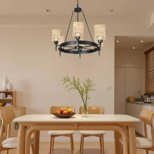 ثريا مودرن سوداء لستة لمبات E27