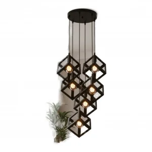 Modern black pendant lamp with hexagonal dimensions for E27 socket