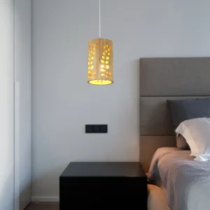 مصباح معلق خشبي لمبة واحدة E27