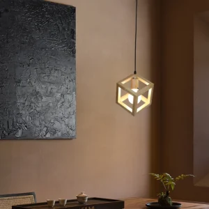 حامل معلق خشبي لمصباح واحد (مقبس E27)