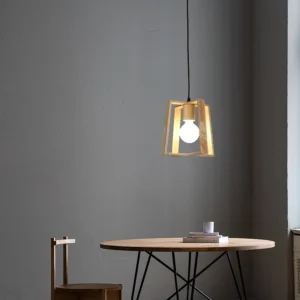 حامل تعليق خشبي لمبة واحدة بمقبس E27