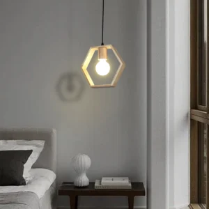 حامل تعليق خشبي لمبة E27 (مفرد)