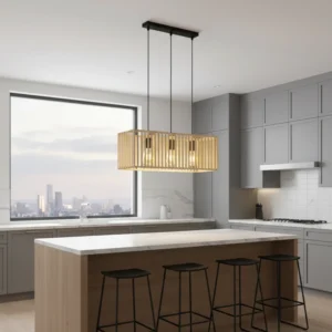 حامل إضاءة خشبي بثلاثة مآخذ E27